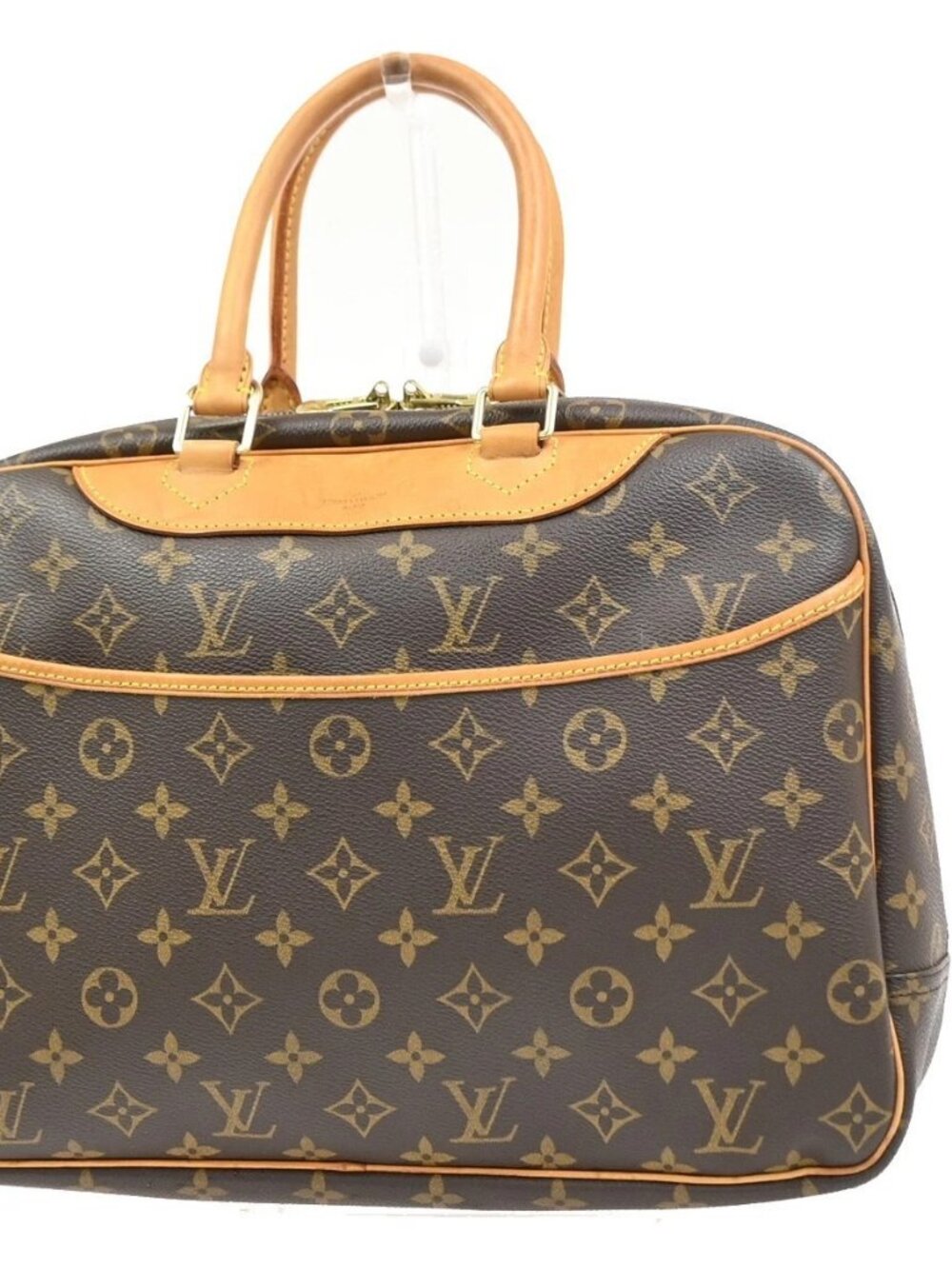 LOUIS VUITTON LV Logo Deauville Hand Bag Monogram Leather Brown M47270 16KD484
